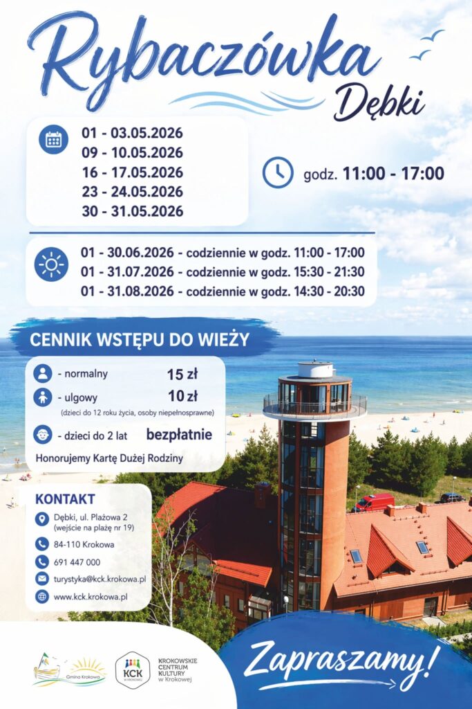 Oficjalny cennik i godziny otwarcia wieży widokowej Rybaczówka w Dębkach na 2026 rok
